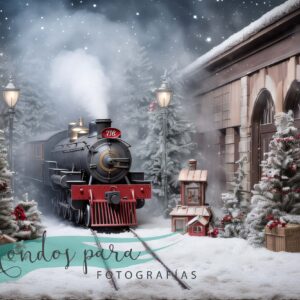 Fondo Navidad Estación de Tren