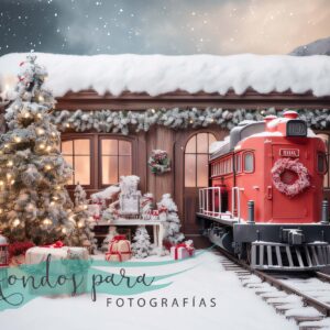 Fondo Navidad Estación de Tren