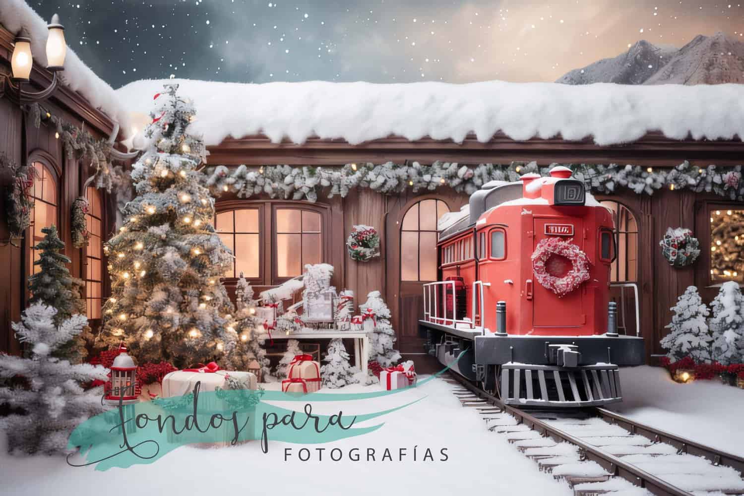 Fondo Navidad Estación de Tren