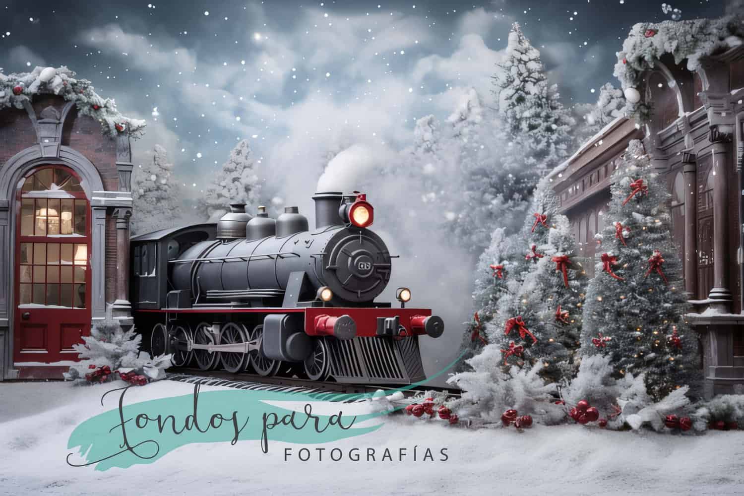 Fondo Navidad Estación de Tren