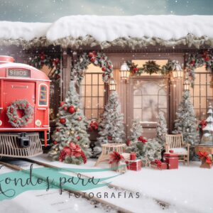 Fondo Navidad Estación de Tren