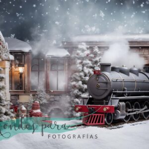 Fondo Navidad Estación de Tren
