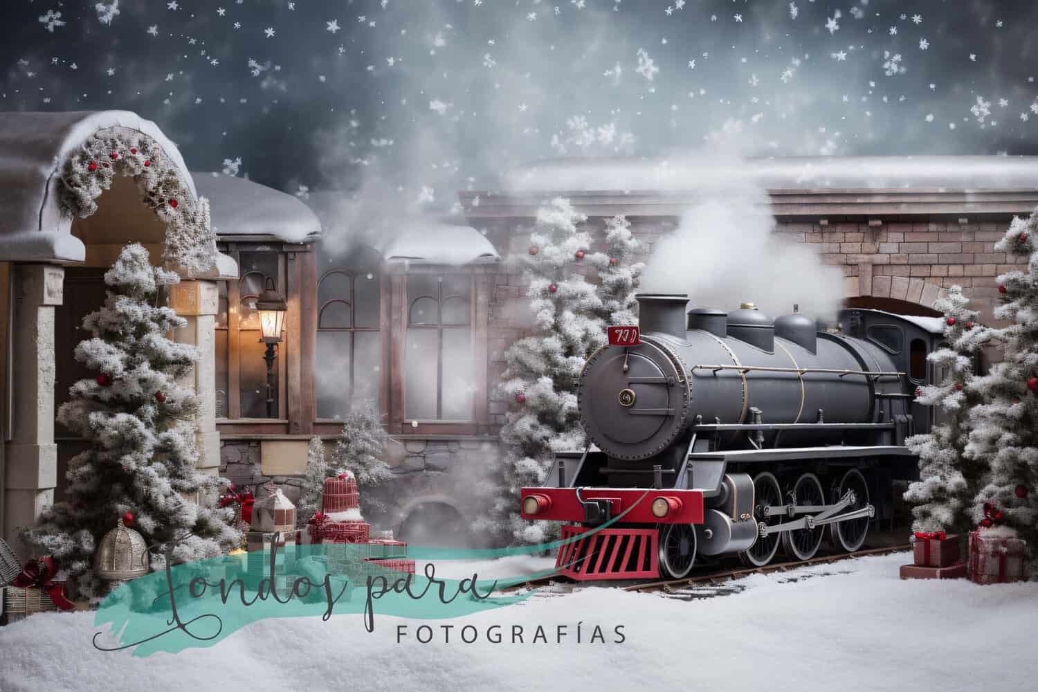Fondo Navidad Estación de Tren