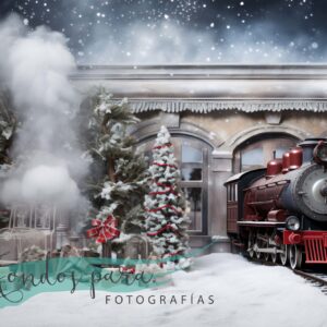 Fondo Navidad Estación de Tren