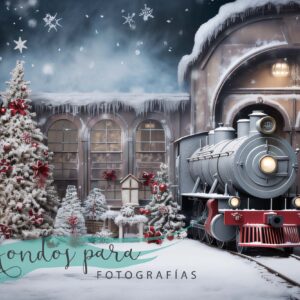 Fondo Navidad Estación de Tren