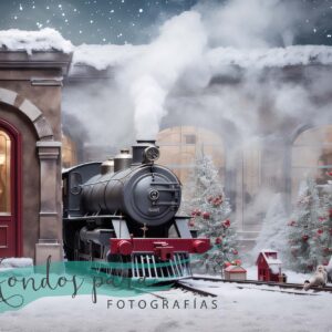 Fondo Navidad Estación de Tren