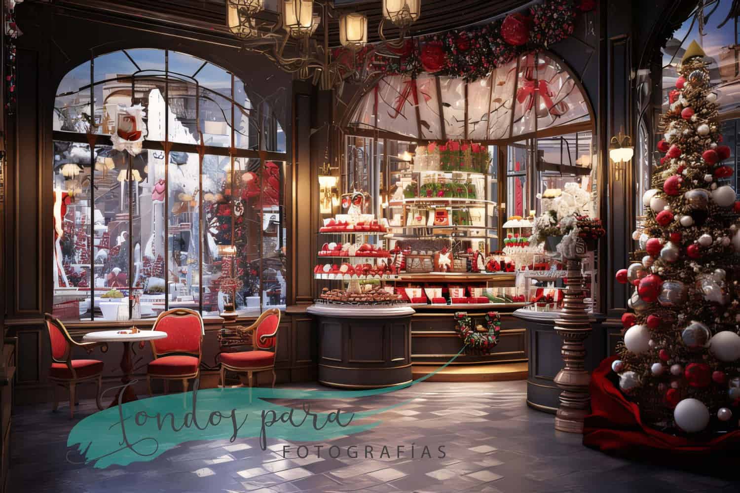 Fondo Navidad Tienda Pastelería