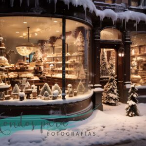 Fondo Navidad Escaparate Pastelería