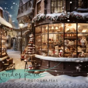 Fondo Navidad Escaparate Pastelería