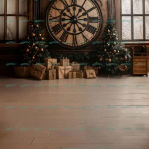 Fondo Navidad Reloj Antiguo con suelo vertical