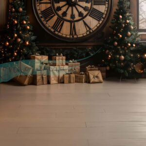 Fondo Navidad Reloj Antiguo con suelo vertical